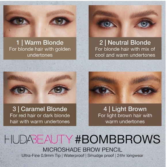 Huda Beauty #Bombbrows Microchade Brow Pencil: Light Brown, NIB - Picture 6 of 8